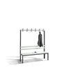 C+P Garderobenbank Basic, H1650xB1500xT403mm Farbe Sitzleisten Lichtgrau Farbe Gestell Schwarzgrau