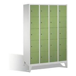 C+P Fächerschrank Classic auf Füßen, 20 Fächer, H1850xB1190xT500mm Front Resedagrün Korpus Lichtgrau