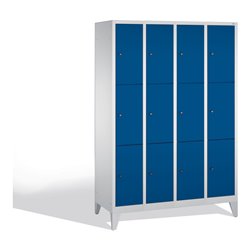 C+P Fächerschrank Classic auf Füßen, 12 Fächer, H1850xB1190xT500mm Front Enzianblau Korpus Lichtgrau
