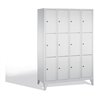 C+P Fächerschrank Classic auf Füßen, 12 Fächer, H1850xB1190xT500mm Front Lichtgrau Korpus Lichtgrau