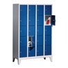 C+P Fächerschrank Classic auf Füßen, 20 Fächer, H1850xB1190xT500mm Front Enzianblau Korpus Lichtgrau