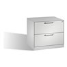 C+P Hängeregistraturschrank Asisto für Hängehefter DIN A4, 2 Schubladen, zweibahnig Front Lichtgrau Korpus Lichtgrau