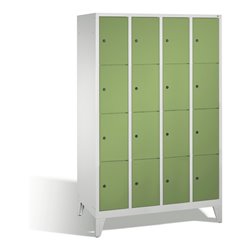 C+P Fächerschrank Classic auf Füßen, 16 Fächer, H1850xB1190xT500mm Front Resedagrün Korpus Lichtgrau