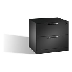 C+P Hängeregistraturschrank Asisto für Hängehefter DIN A4, 2 Schubladen, zweibahnig Schwarzgrau