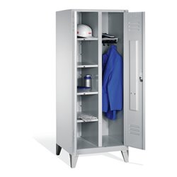 C+P Wäsche-Spind Classic auf Füßen, 2 Abteile, H1850xB810xT500mm Front Lichtgrau Korpus Lichtgrau
