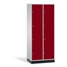 C+P Schließfachschrank Intro XL, 8 Fächer, H1950xB820xT600mm Front Rubinrot Korpus Lichtgrau