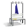 C+P Doppelseitige Garderobenbank Basic, H1650xB1000xT756mm Farbe Sitzleisten Lichtgrau Farbe Gestell Schwarzgrau