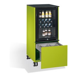 C+P Kühlschrank-Caddy Asisto mit Abfallsammler, H1150xB500xT600mm Viridingrün