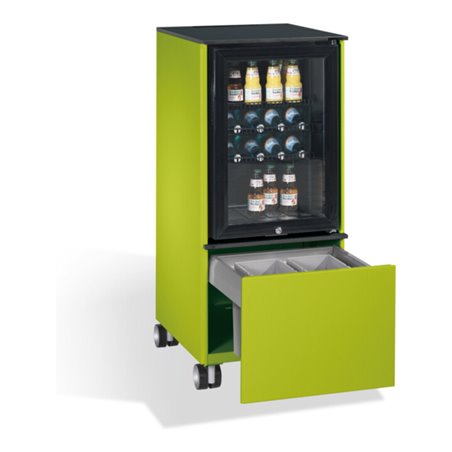C+P Kühlschrank-Caddy Asisto mit Abfallsammler, H1150xB500xT600mm Viridingrün