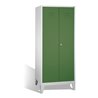 C+P Doppelspind Classic auf Füßen, 2 Abteile, H1850xB810xT500mm Front Resedagrün Korpus Lichtgrau