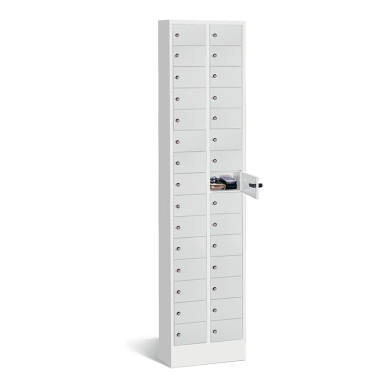 C+P Kleingefachschrank Intro mit 30 Fächern, H1950xB460xT200mm Front Lichtgrau Korpus Lichtgrau