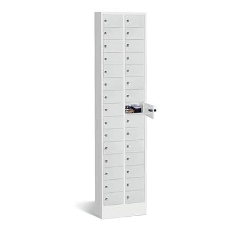 C+P Kleingefachschrank Intro mit 30 Fächern, H1950xB460xT200mm Front Lichtgrau Korpus Lichtgrau