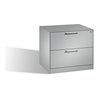 C+P Hängeregistraturschrank Asisto für Hängehefter DIN A4, 2 Schubladen, zweibahnig Weißaluminium