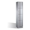C+P Schließfachschrank Resisto, 4 Fächer, H1950xB396xT540mm Weißaluminium