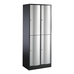 C+P Doppelstockspind Resisto, 4 Fächer, H1950xB770xT540mm Front Weißaluminium Korpus Schwarzgrau