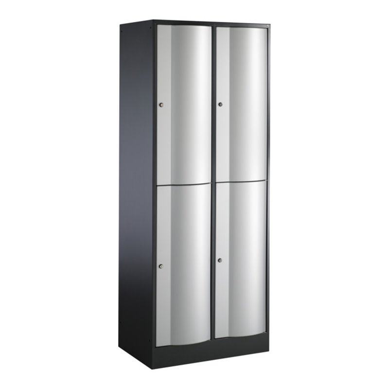 C+P Doppelstockspind Resisto, 4 Fächer, H1950xB770xT540mm Front Weißaluminium Korpus Schwarzgrau