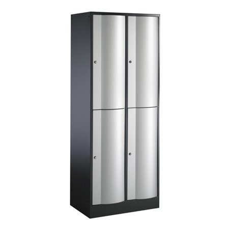 C+P Doppelstockspind Resisto, 4 Fächer, H1950xB770xT540mm Front Weißaluminium Korpus Schwarzgrau