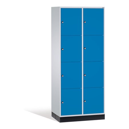 C+P Schließfachschrank Intro XL, 8 Fächer, H1950xB820xT600mm Front Enzianblau Korpus Lichtgrau
