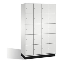 C+P Fächerschrank Cambio auf Sockel, 20 Fächer, H1950xB1200xT525mm Front Lichtgrau Korpus Lichtgrau