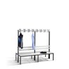 C+P Doppelseitige Garderobenbank Basic, H1650xB1960xT756mm Farbe Sitzleisten Lichtgrau Farbe Gestell Schwarzgrau