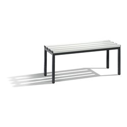 C+P Umkleidebank Basic, H420xB1000xT353mm Farbe Sitzleisten Lichtgrau Farbe Gestell Schwarzgrau