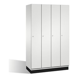 C+P Umkleidespind Cambio auf Sockel, 4 Abteile, H1950xB1200xT525mm Front Lichtgrau Korpus Lichtgrau