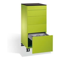 C+P Catering-Caddy Asisto mit Abfallsammler, H1150xB500xT600mm Viridingrün