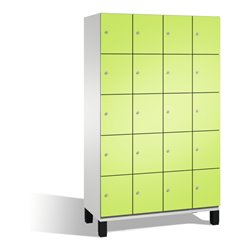 C+P Fächerschrank Cambio auf Füßen, 20 Fächer, H1980xB1200xT525mm Front Viridingrün Korpus Lichtgrau