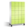 C+P Fächerschrank Cambio auf Füßen, 20 Fächer, H1980xB1200xT525mm Front Viridingrün Korpus Lichtgrau
