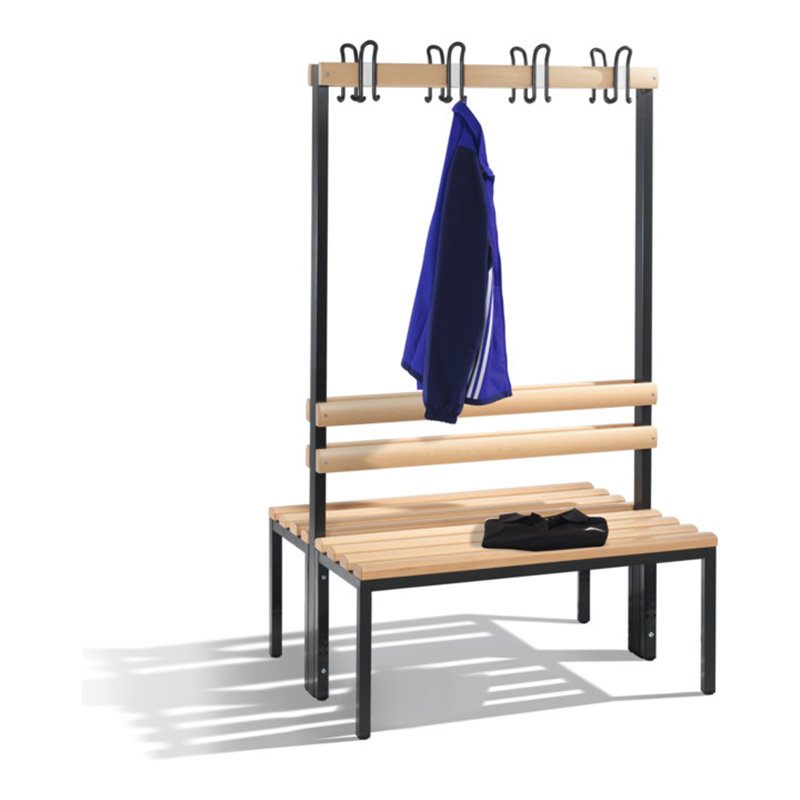 C+P Doppelseitige Garderobenbank Basic, H1650xB1000xT756mm Farbe Gestell Schwarzgrau