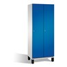 C+P Umkleidespind Cambio auf Füßen, 2 Abteile, H1980xB800xT525mm Front Enzianblau Korpus Lichtgrau