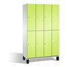 C+P Doppelstockspind Cambio auf Füßen, 8 Fächer, H1980xB1200xT525mm Front Viridingrün Korpus Lichtgrau