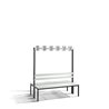 C+P Doppelseitige Garderobenbank Basic, H1650xB1500xT756mm Farbe Sitzleisten Lichtgrau Farbe Gestell Schwarzgrau