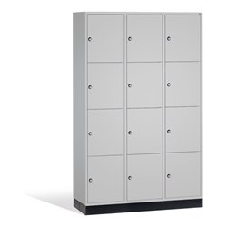 C+P Schließfachschrank Intro, 12 Fächer, H1950xB1220xT500mm Front Lichtgrau Korpus Lichtgrau
