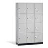 C+P Schließfachschrank Intro, 12 Fächer, H1950xB1220xT500mm Front Lichtgrau Korpus Lichtgrau