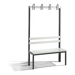 C+P Garderobenbank Basic, H1650xB1000xT403mm Farbe Sitzleisten Lichtgrau Farbe Gestell Schwarzgrau