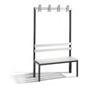 C+P Garderobenbank Basic, H1650xB1000xT403mm Farbe Sitzleisten Lichtgrau Farbe Gestell Schwarzgrau