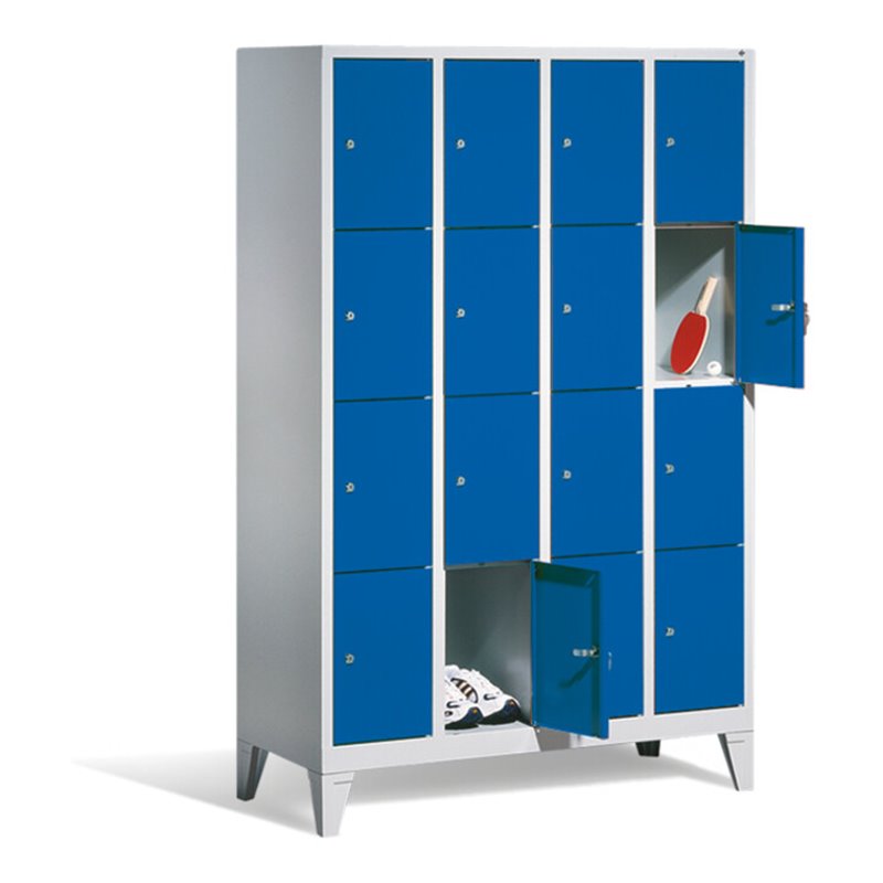 C+P Fächerschrank Classic auf Füßen, 16 Fächer, H1850xB1190xT500mm Front Lichtblau Korpus Lichtgrau