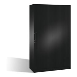 C+P Aktenschrank Asisto mit Rollladen, 5 Ordnerhöhen, H1980xB1200xT435mm Schwarzgrau