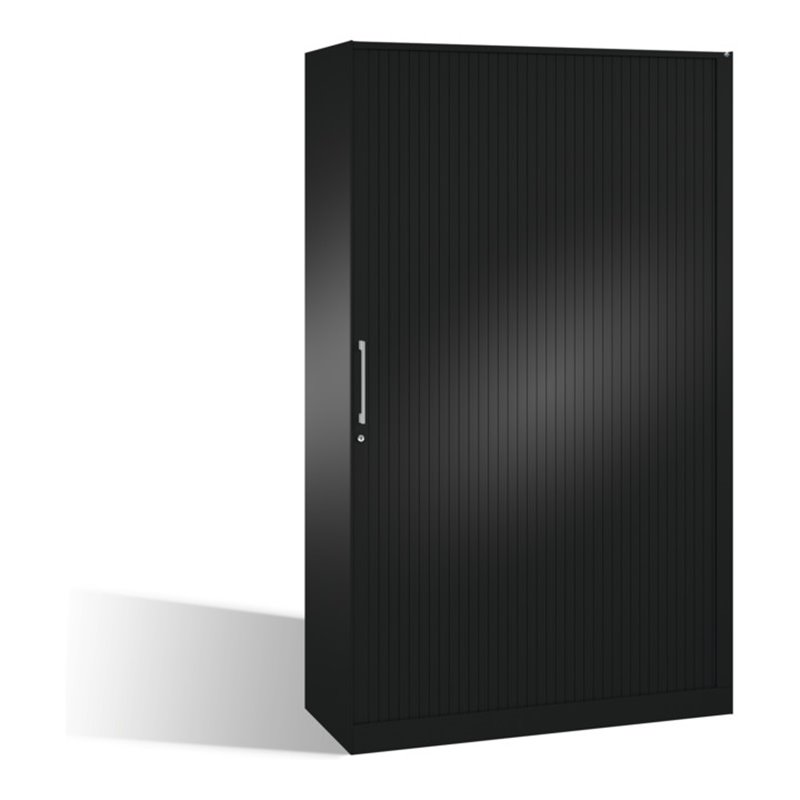 C+P Aktenschrank Asisto mit Rollladen, 5 Ordnerhöhen, H1980xB1200xT435mm Schwarzgrau