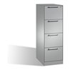 C+P Hängeregistraturschrank Asisto für Hängehefter DIN A4, 4 Schübe, einbahnig, Weißaluminium