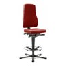 bimos Arbeitsstuhl All-In-One Highline mit Gleiter und Fußring und Stoffpolster rot 570-830 mm