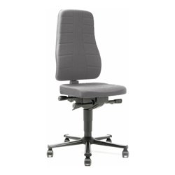bimos Arbeitsstuhl All-In-One Highline mit Rollen und Stoffpolster grau Sitzhöhe 450-600 mm