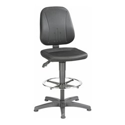 bimos Arbeitsdrehstuhl Unitec mit Gleiter und Fußring und Stoff schwarz Sitzhöhe 580-850 mm