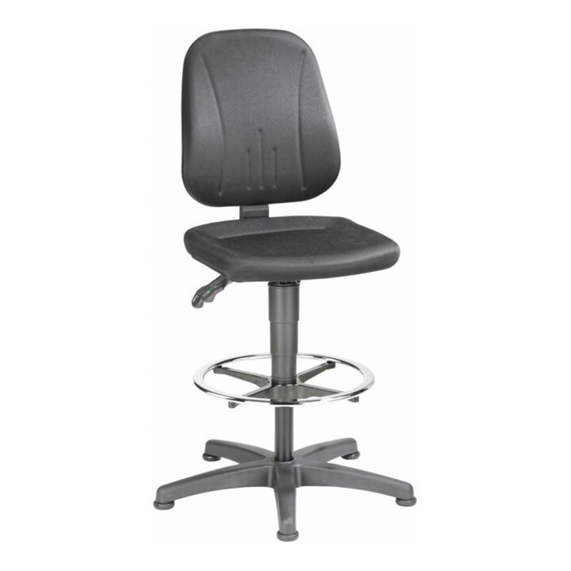 bimos Arbeitsdrehstuhl Unitec mit Gleiter und Fußring und Stoff schwarz Sitzhöhe 580-850 mm