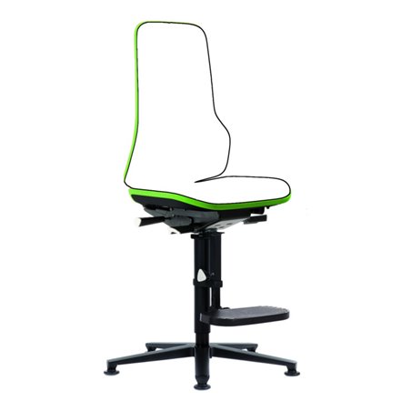 bimos Arbeitsstuhl Neon Basisst. Gleiter Aufstiegh. Flexband grün Sitzh. 590-870 ohne Polster
