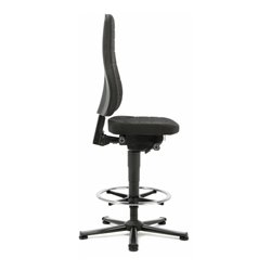 bimos Arbeitsstuhl All-In-One Highline mit Gleiter und Fußring und Stoffpolster schwarz 570-830 mm