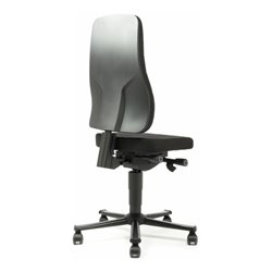 bimos Arbeitsstuhl All-In-One Highline mit Rollen und Stoffpolster schwarz Sitzhöhe 450-600 mm
