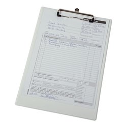 Eichner Klemmbrett A4, weiß, Format 232x338 mm + Blockklammer und Öse