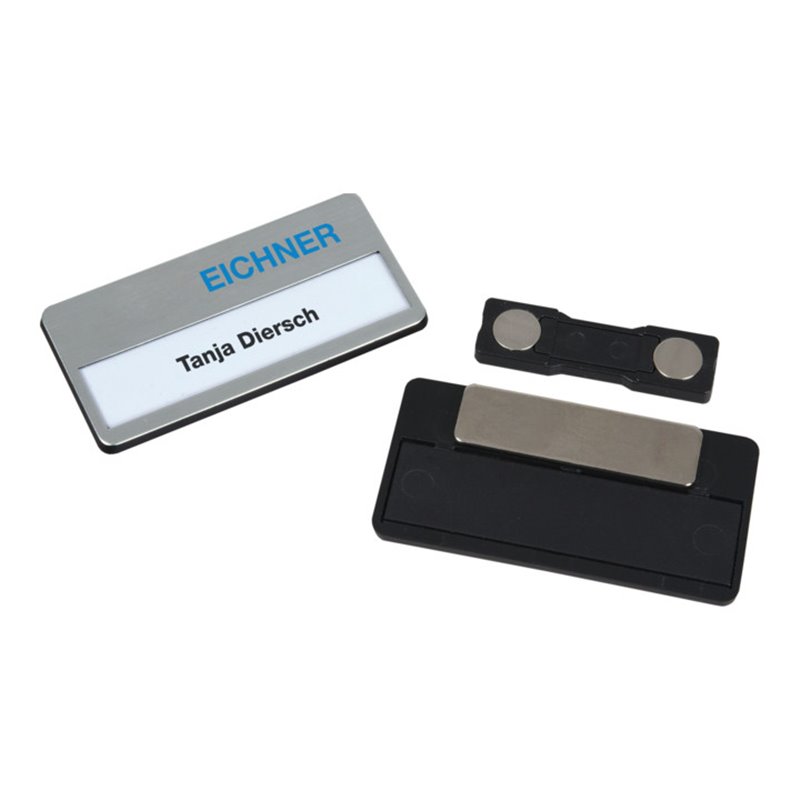 Eichner Kunststoff-Namensschild in schwarz + silberfarbige